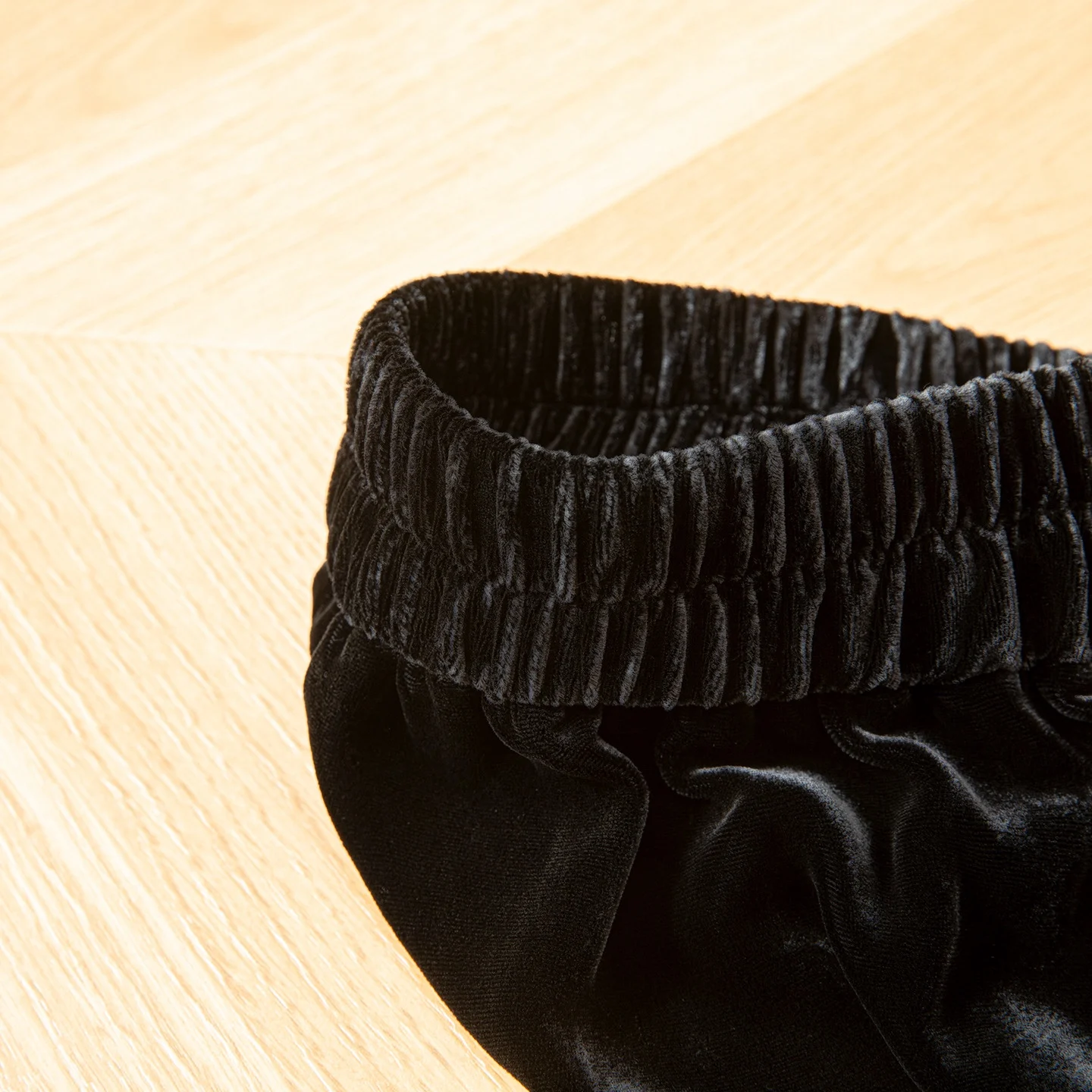 Classic Black 30% Natural Mulberry Silk Velvet Fungus Edge Elastic High Waisted Pocket Design Women's Casual Straight Leg Pants