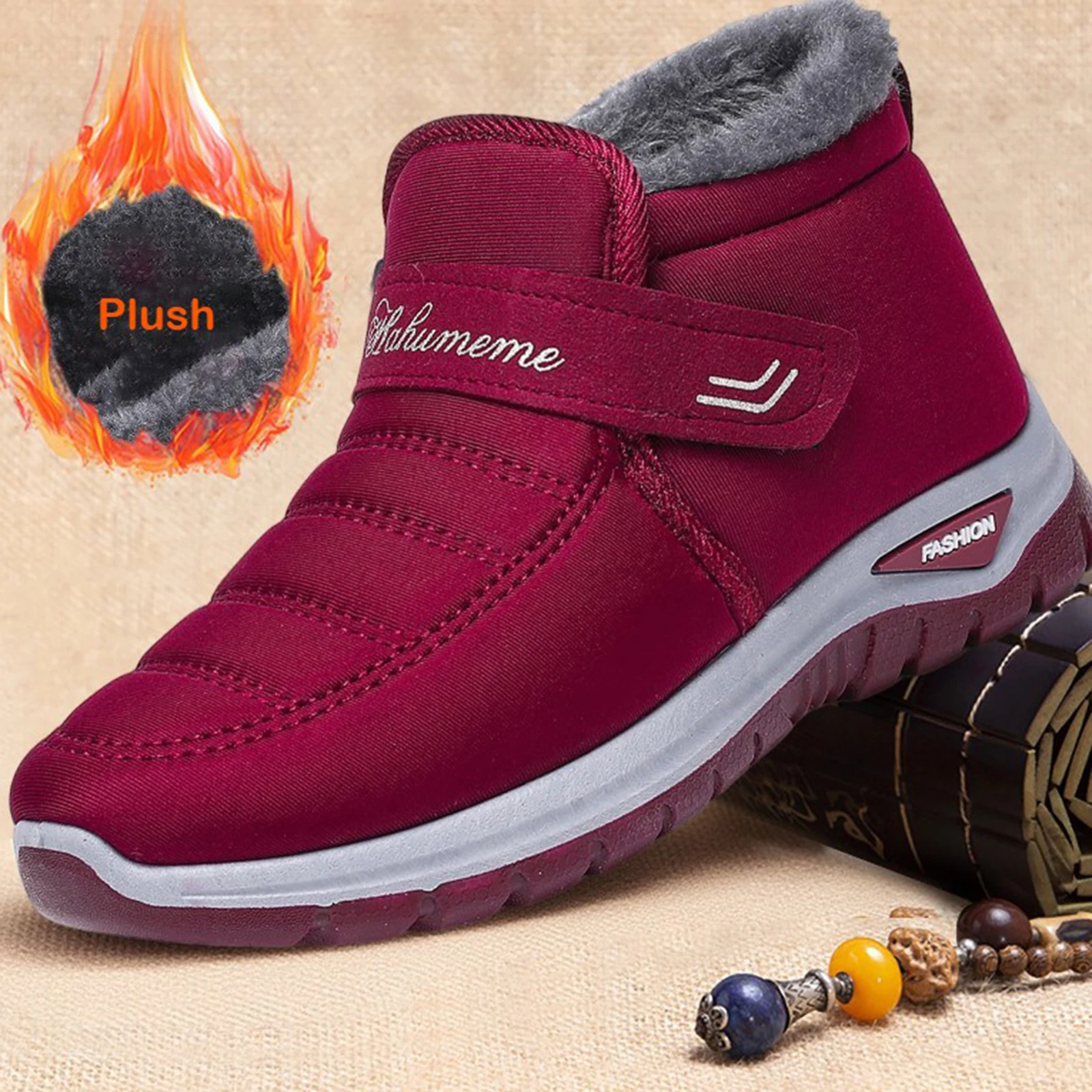Wodoodporne zimowe buty damskie 2025 Nowe pluszowe śniegowce damskie Botki ocieplane czarne dla par Bawełniane buty na platformie dla par