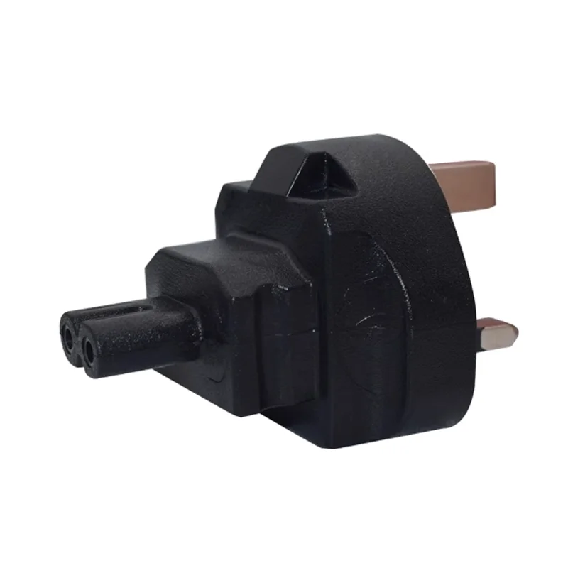 ブラックフューズ英国オス - IEC320 C7 メス電源アダプタプラグ英国香港シンガポール 3 プロング - 8 タイプメス電源コネクタ