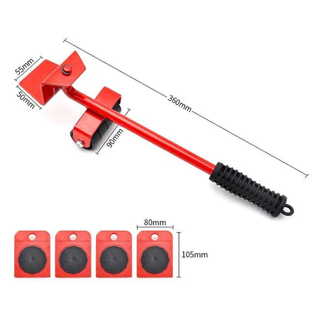 Heavy Furniture Transport Roller Set Removal Lifting Moving Tool Wheel Bar Mover Heavy Stuffs Moving Roller Wheel Move Artifact