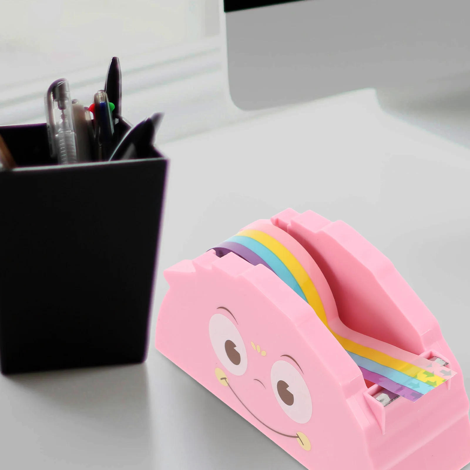 1Set Small Animal-Shaped Tape Dispenser for Kids School Office Desk Fun Novelty Holder Washi Tape Storage Portable Refillable