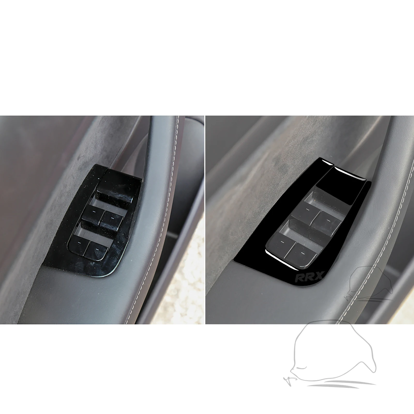 For Tesla Model Y 2020+ Model 3 2017-22 Piano Black Window Lift Control Panel Decorative Cover Car Interior Accessories Sticker