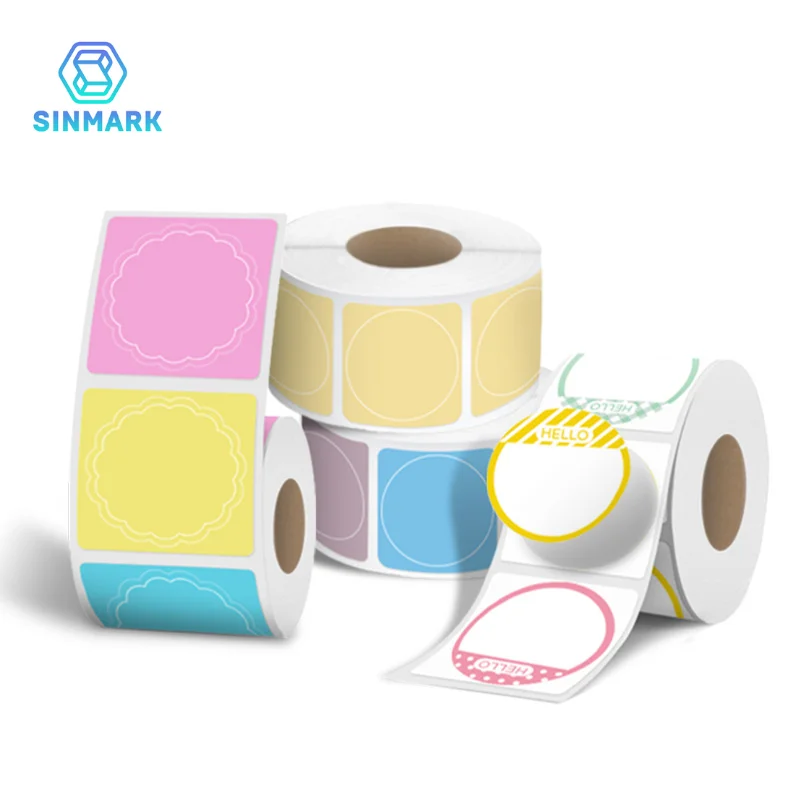 

Colorful Circular Label Adhesive Paper Thermal Sticker Suitable for SINMARK Phomemo Portable Printer