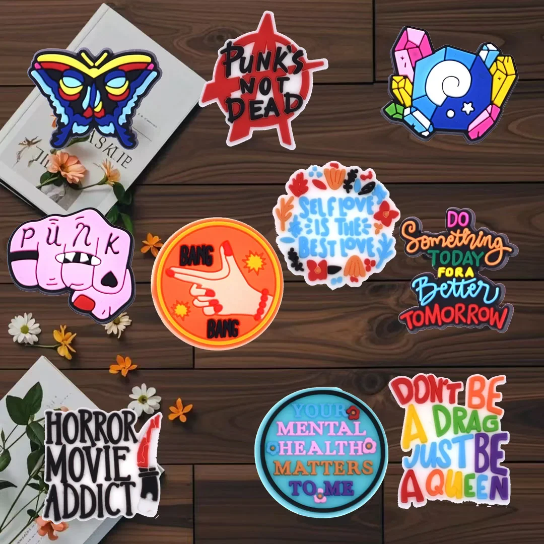 

100Pcs Bulk Shoe Charms for Crocs Accessories Heart Shoes Charm for Croc Decorations Pins Men Jeans Woman Clogs Clips Badges