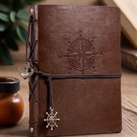 Vintage Antique Pirate Anchor A6 Spiral Notebook PU Leather Travel Journal Replaceable Stationery Gift