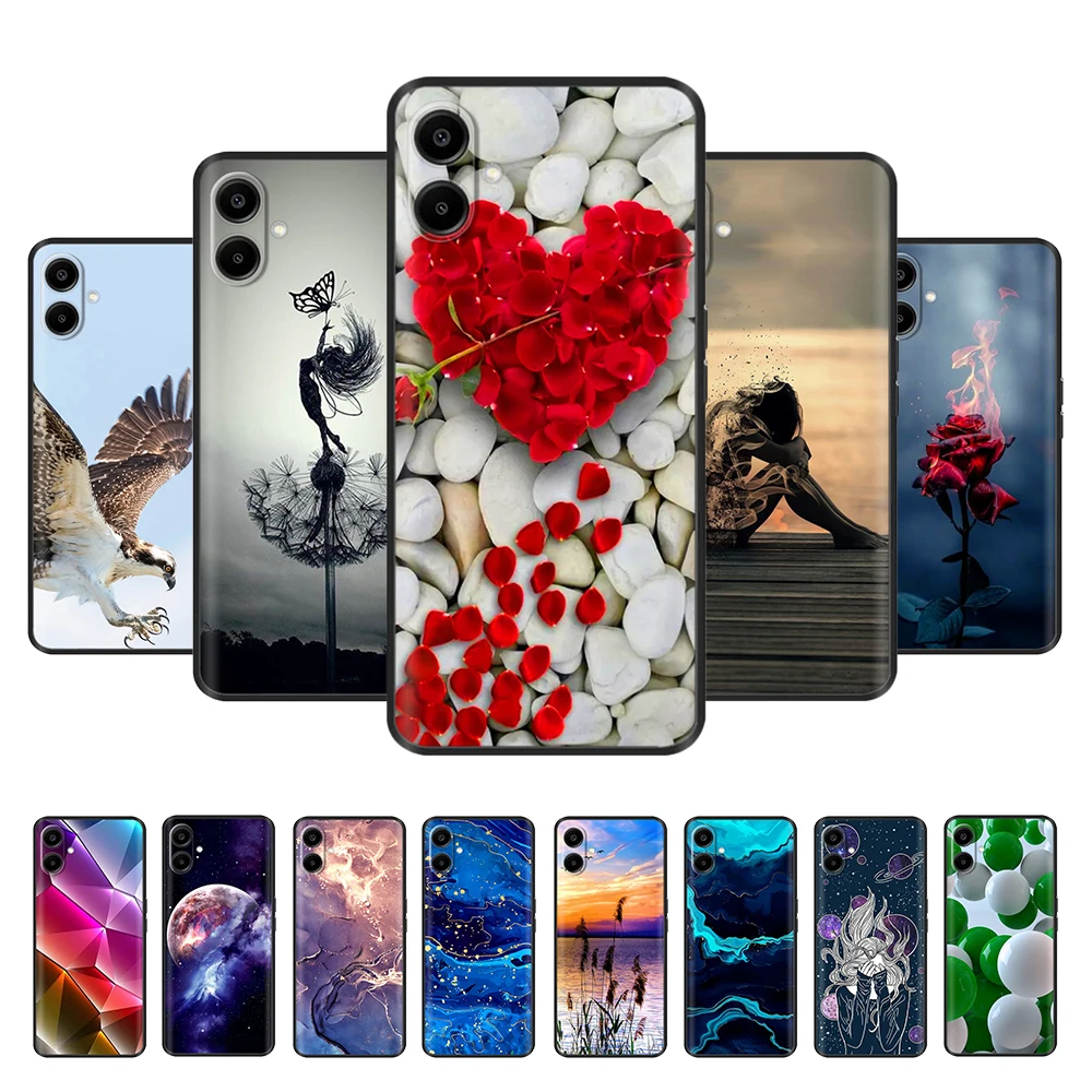 For Samsung A06 2024 Case Cover SM-A065F Silicone Colorful Flowers Cartoon Soft Phone Cases For Samsung A06 A 06 Fundas Bumper