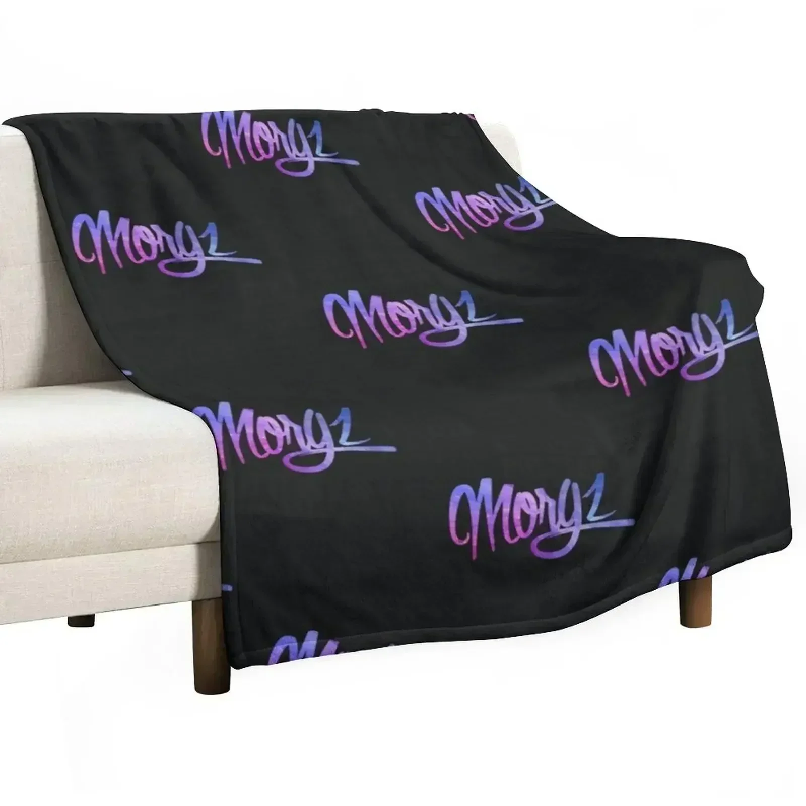 Youth Morgz Galaxy Logo, Team Morgz, Morgz Merch Throw Blanket Wrinkle Resistant Lightweight Blanket