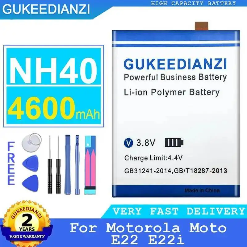 

NH40 For Motorola Moto E22 E22i Durable Mobile Phone Battery 4600Mah