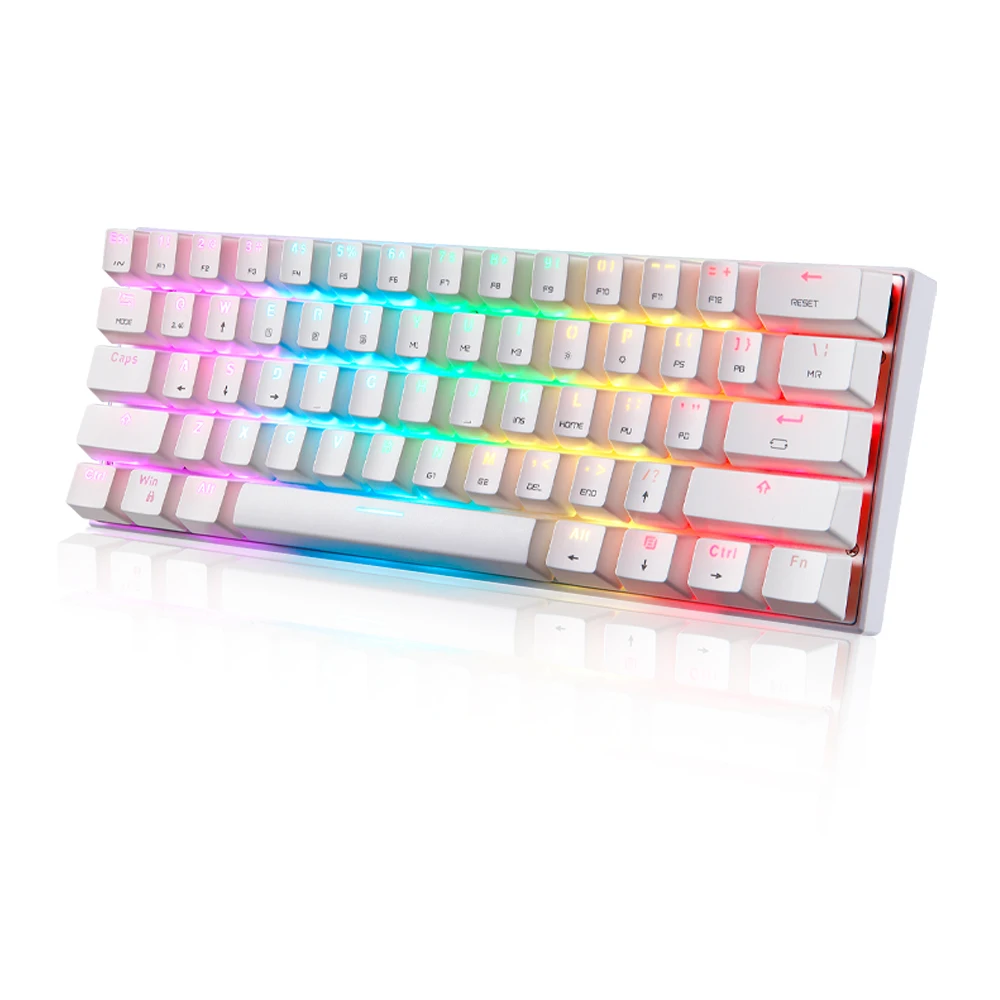 Darmoshark Motospeed لوحات المفاتيح الميكانيكية سماعة لاسلكية تعمل بالبلوتوث ثلاثي Moed 61 مفاتيح RGB الخلفية لوحة مفاتيح الألعاب OUTEMU التبديل محرك ماكرو