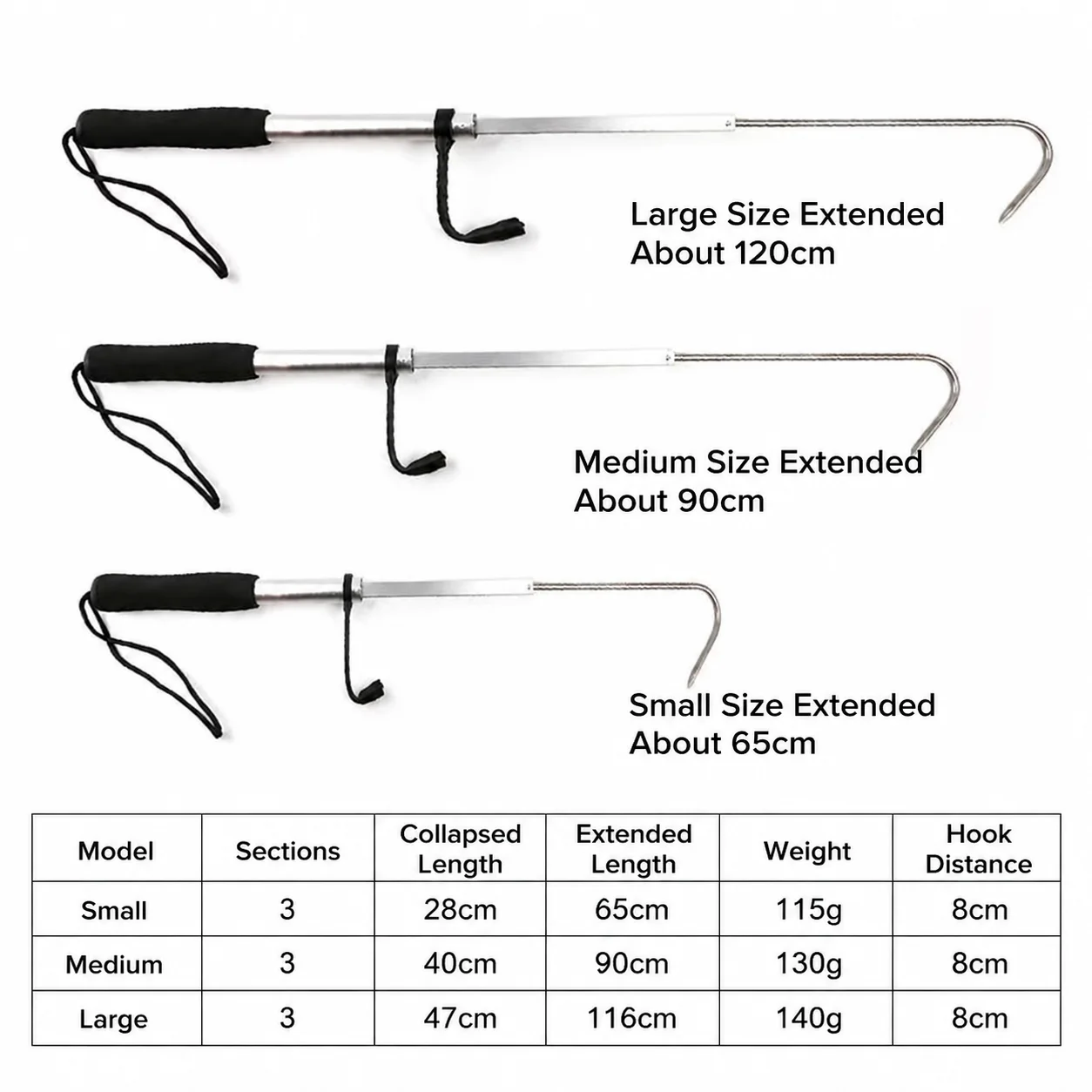 خطاف صيد تلسكوبي بمشبك - خطاف  - مراجعة Landing Net Telescopic وسعره