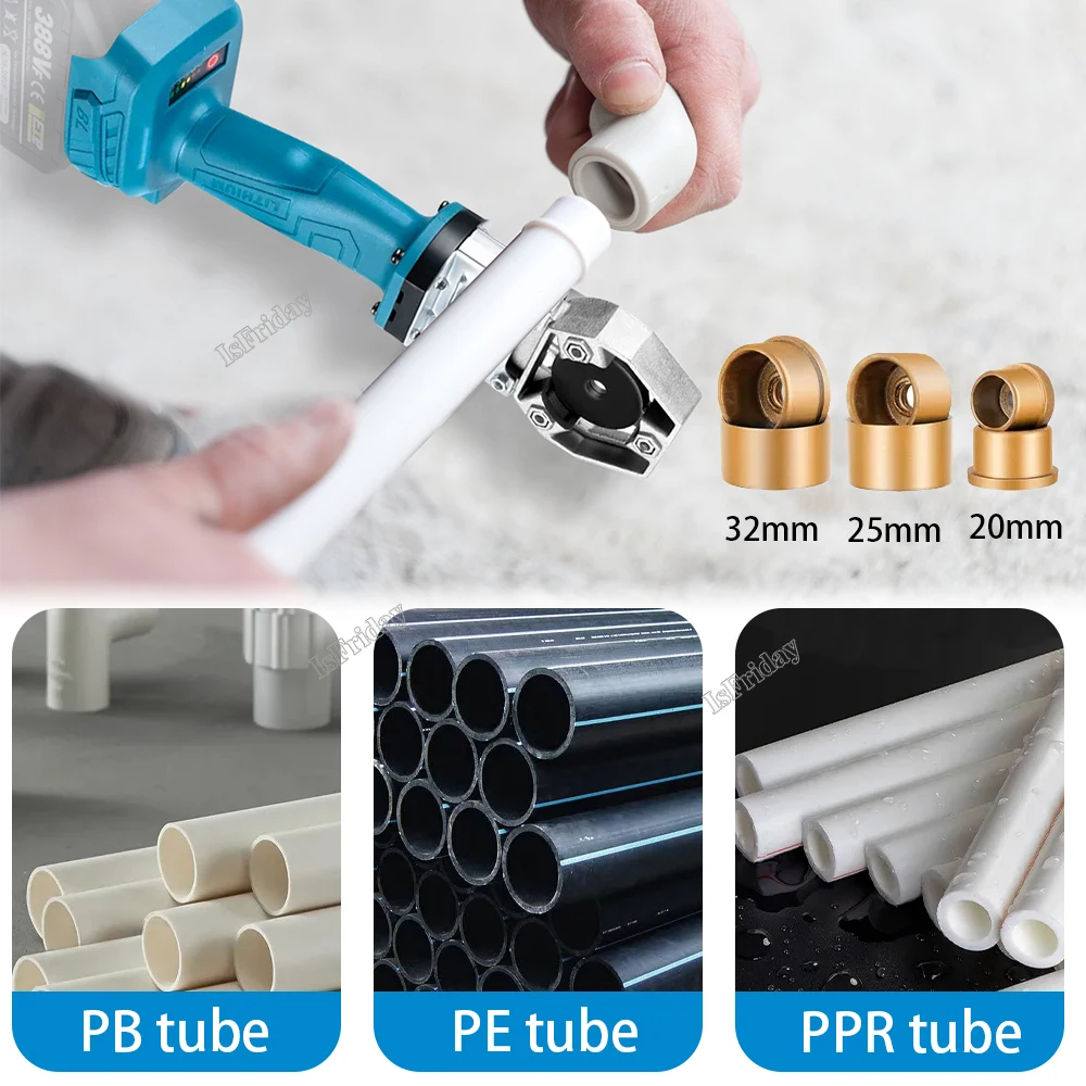 Recarregável Hot Melt máquina, sem fio, PE, PPR, tubulação de água, derreter plástico máquina de solda, derretendo dispositivo de solda, 340 °