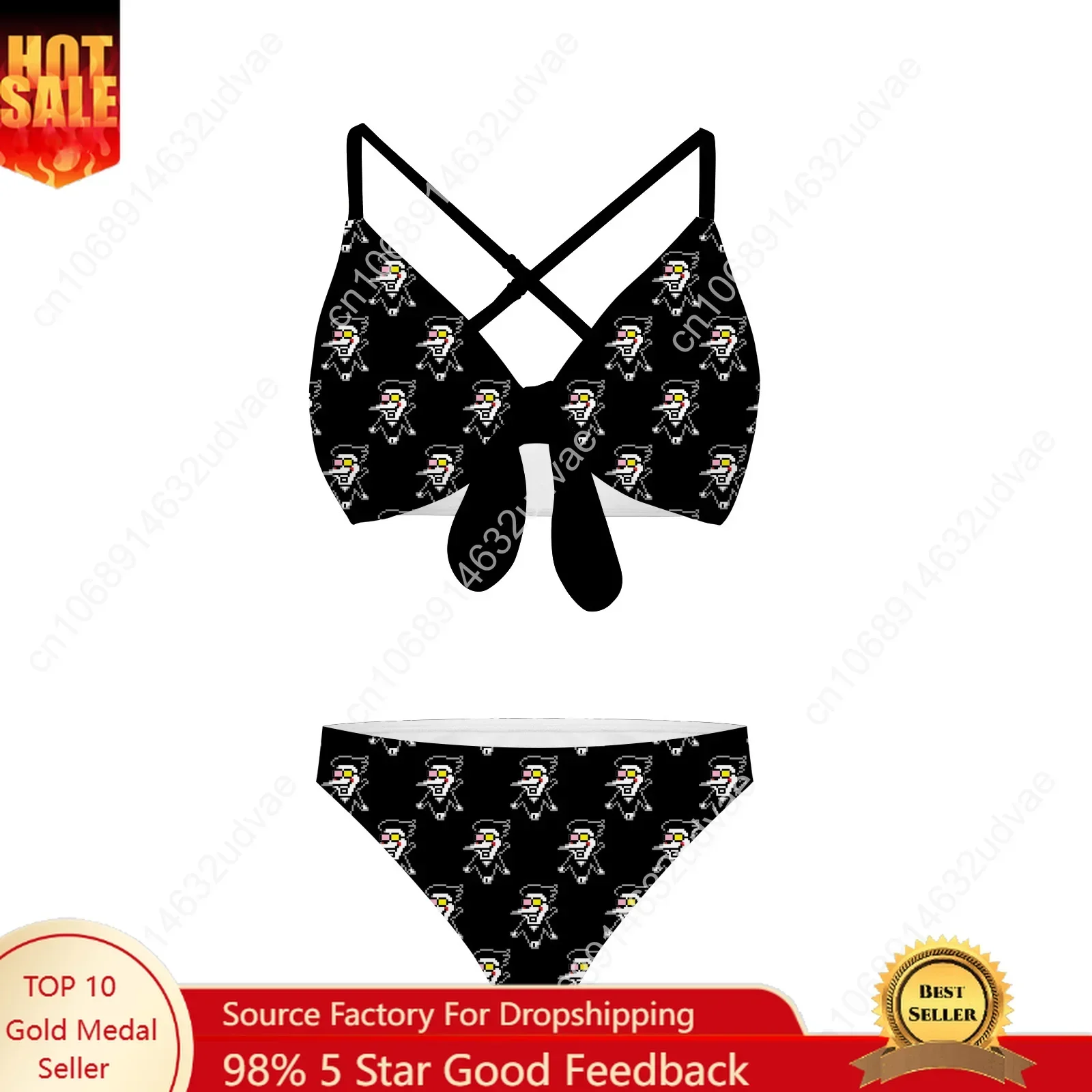 

Deltarune Spamton Undertale Bathing Suits Cross Strap Suspenders Swimsuits Womens Personalized Swimwear Customized Beachwear
