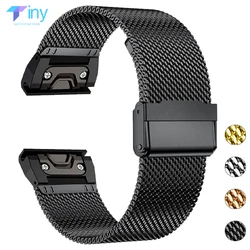 26mm 22mm Quick Fit Strap for Garmin Fenix 8 7X 7Pro Fenix 6X 5X 5Plus Tactix 7 Forerunner 965 955 Enduro Stainless Steel Band