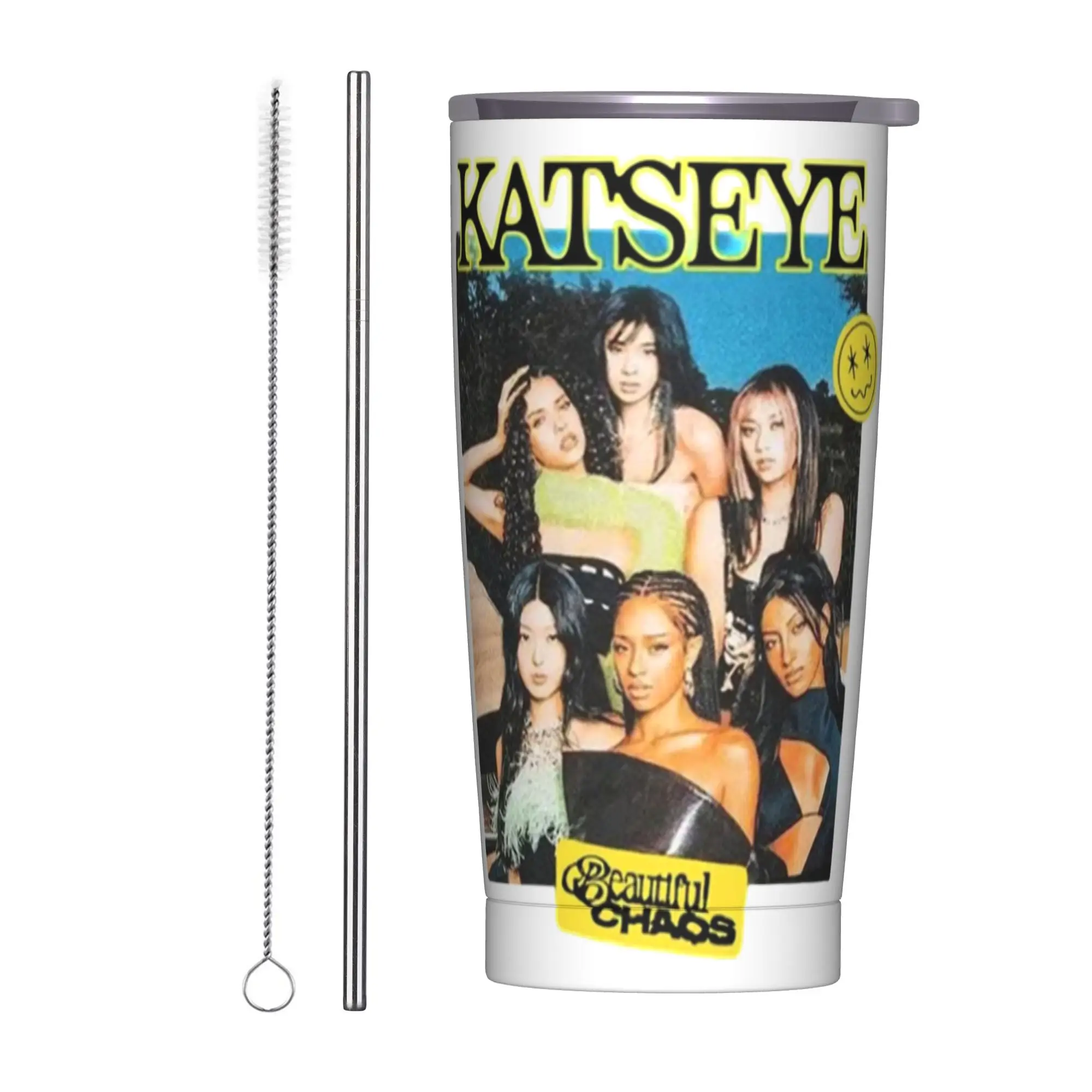 Stainless Steel Tumbler Katseye Everything Is Gnarly  Thermal Cups  Insulated Hot Drinks Car Mugs Travel Water Bottle
