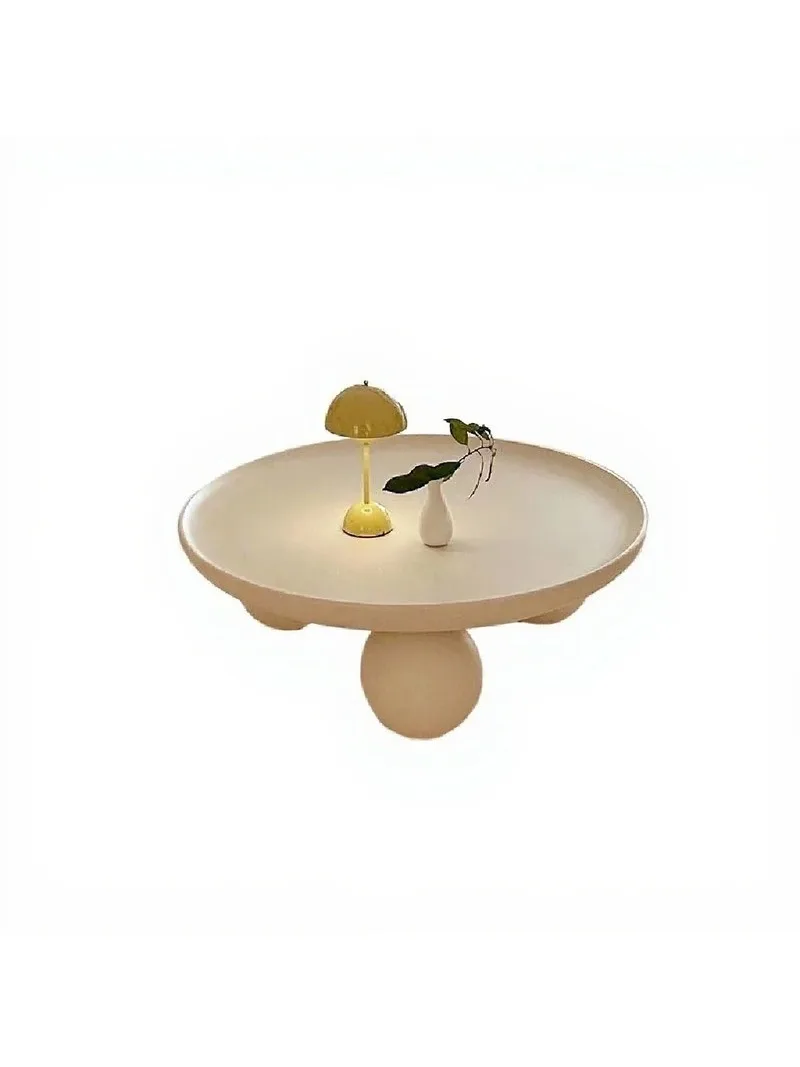 Cream White Coffee Table Cloud Design Sofa Side Table with 3 Legs for Living Room Modern Small Accent Table