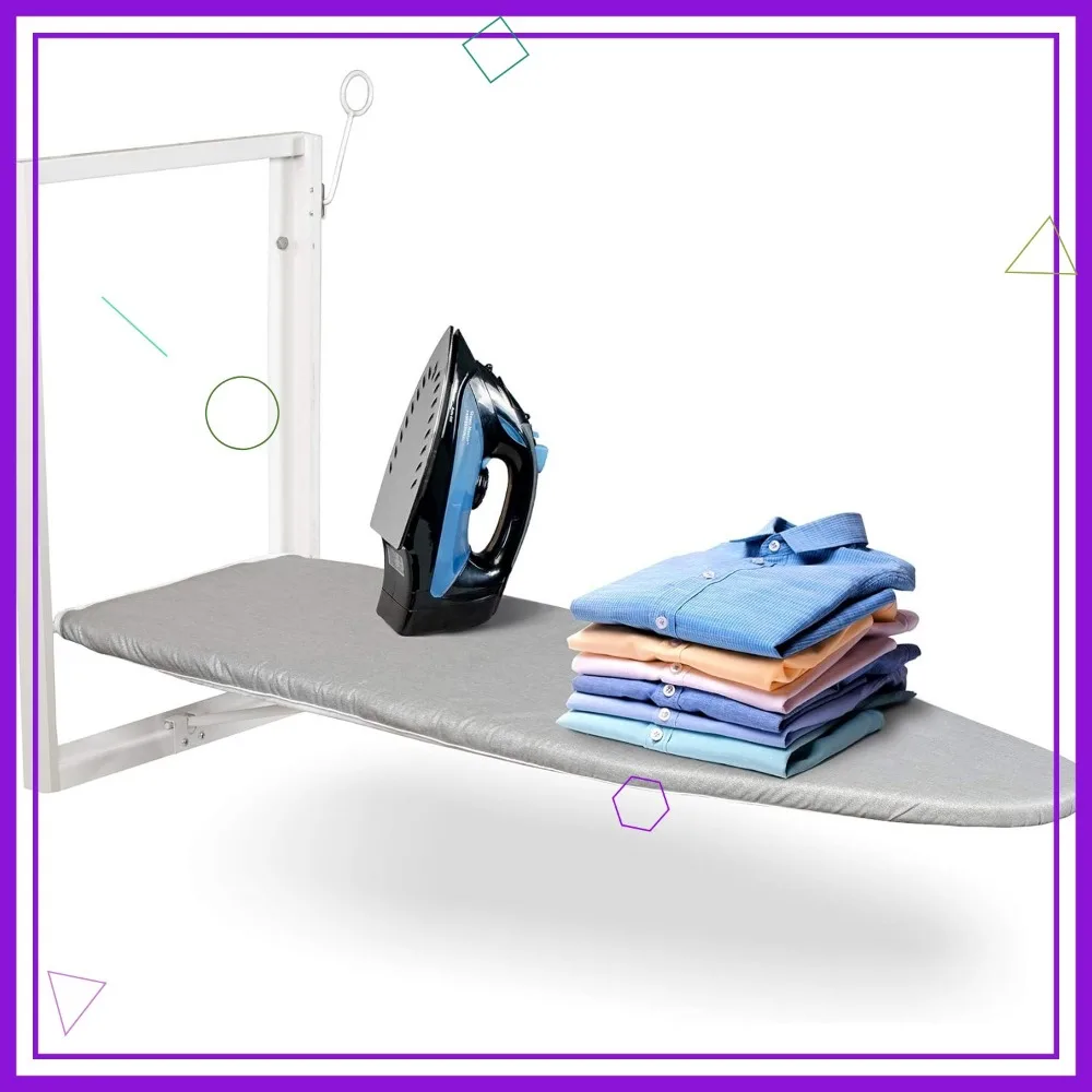 

Foldable Wall-Mounted Ironing Board 36.2"x12.2" for Small Spaces, Easy-Release Lever, Removable Cotton Cover