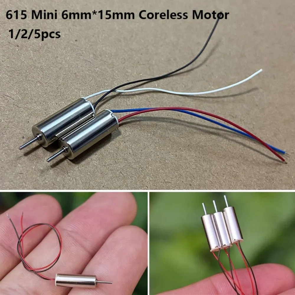 1/2/5pcs 615 Coreless Motor 6mm*15mm DC 4.2V 0.12 A DIY Toys Motor 46500 RPM-52000RPMRPM High Speed