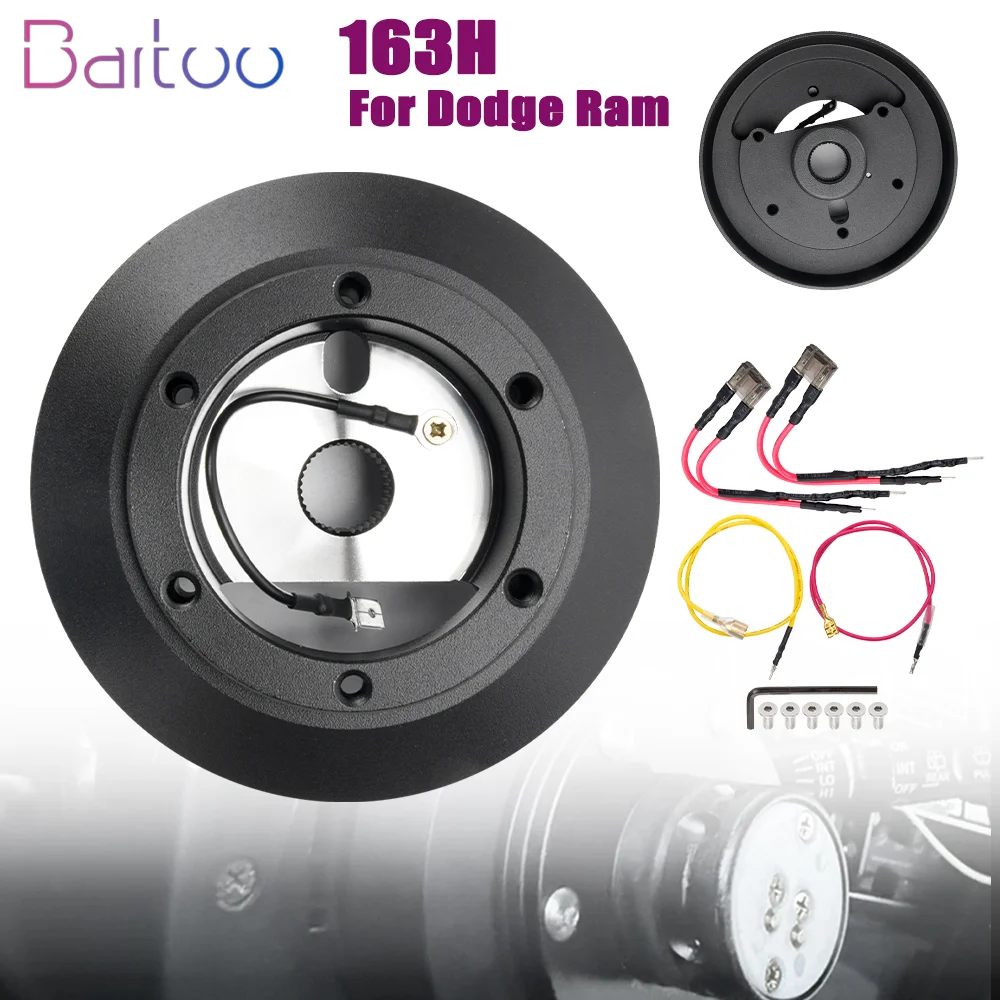 

Bartoo-163H Quick Release Steering Wheel 6 Bolt Short Hub Adapter Fit For 1998-2009 Dodge Ram 1500 2500 3500 QR065
