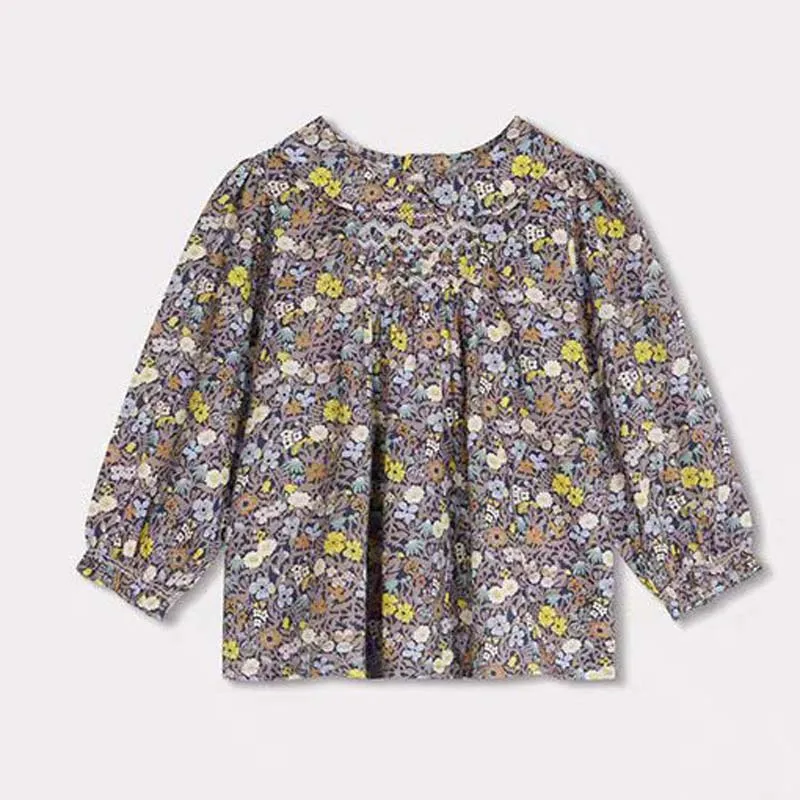 Camisas con estampado Floral para niñas pequeñas, ropa de otoño, preventa, 2024, envío en Octubre