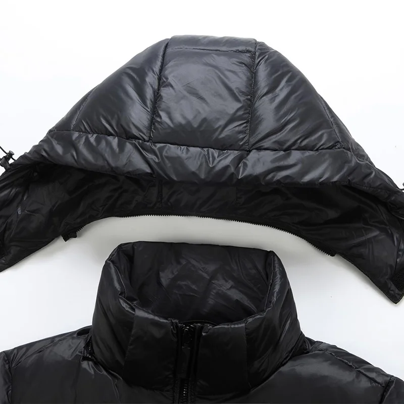 Winter Donsjack Vest Heren Luxe Licht Zwart Goud 90% Eendendendons Warm Mouwloos Jasje Trendy Capuchon Dik Koudebestendig Vest