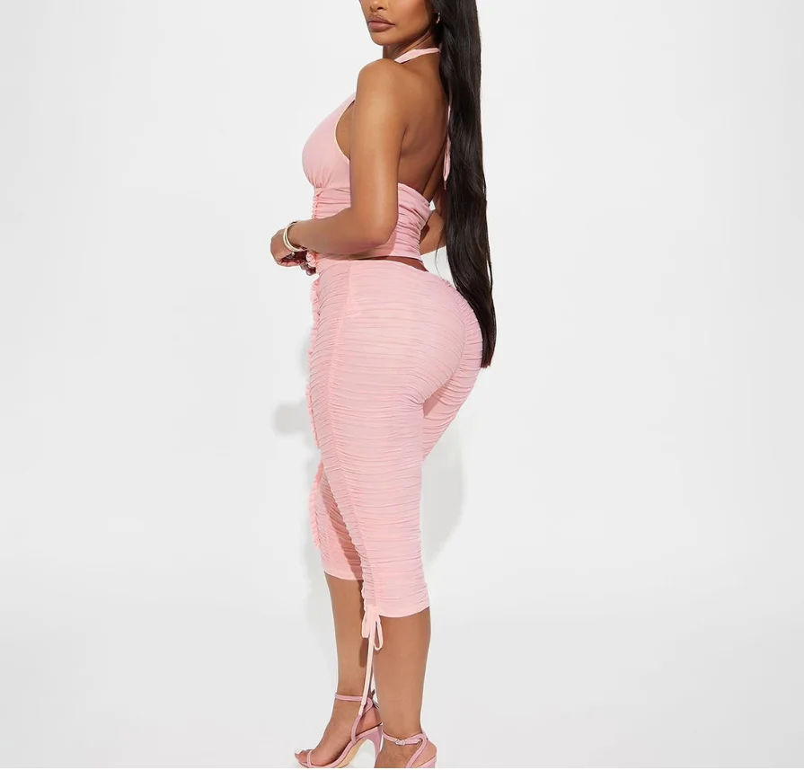 

Осень-зима 2026, новый женский сексуальный жилет с глубоким v-образным вырезом и висячим воротником, топ со складками и завязками, комплект из двух предметов в семь четвертей