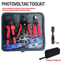 Solar Crimping PV kit for AWG14-10.2.5/4/6m m m ², solar connector, cable cutter, passport key, all in 1 Oxfor bag