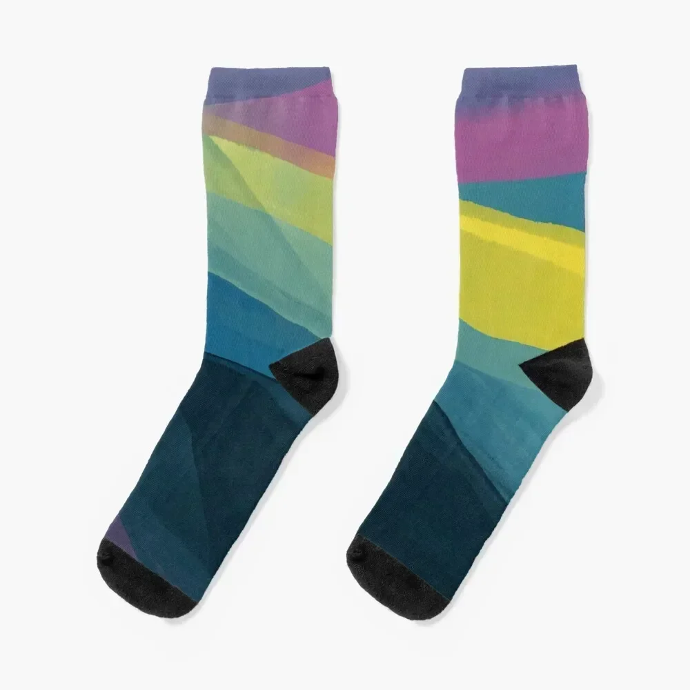 Colorful Dreamy Abstract Neon Stripe Art Painting by Morgan Harper Nichols Socks Heating sock Wholesale Socks Women Men's