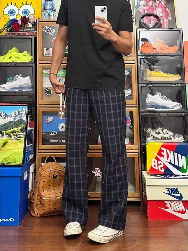 Pantalones deportivos informales para hombre, mallas rectas holgadas, pantalones largos, ropa diaria juvenil, finos, americanos, de verano