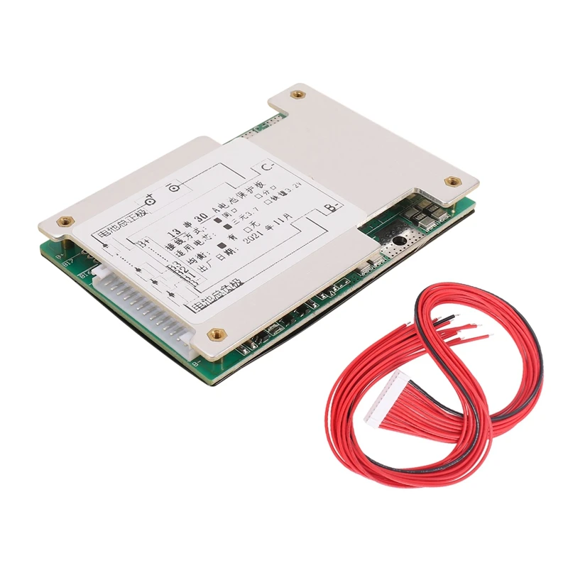 

13S 48V 30A Protection Board Li-Ion Lipolymer Battery BMS PCB Board With Balance Heatsink For E-Bike Electric Motorcycle