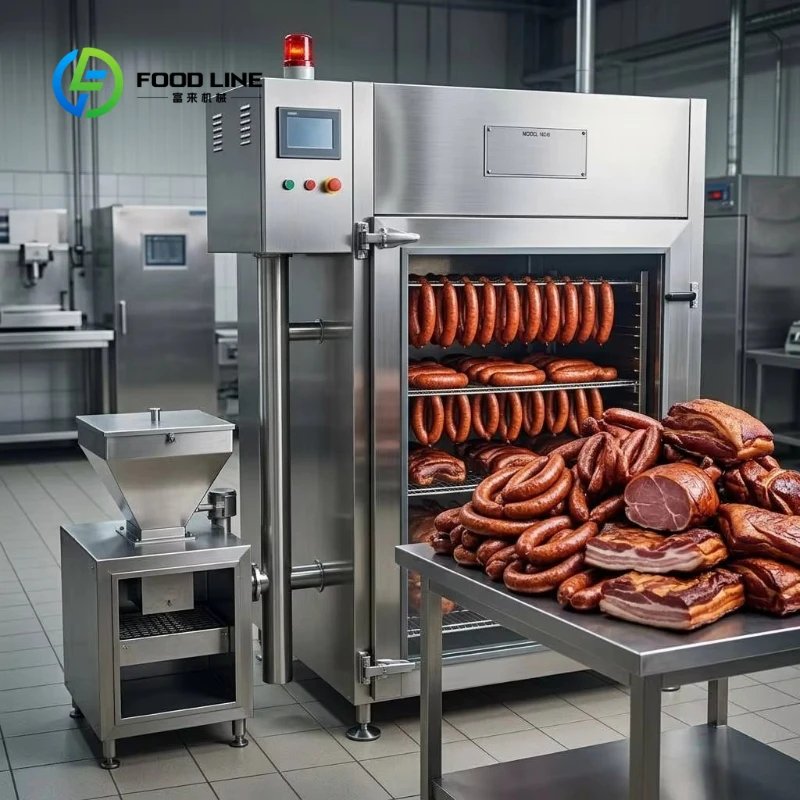 Customized Automatic Charcoal Fish & Sausage Meat Smoker Oven with Engine and Motor 304 Stainless Steel Food Smoking Furnace