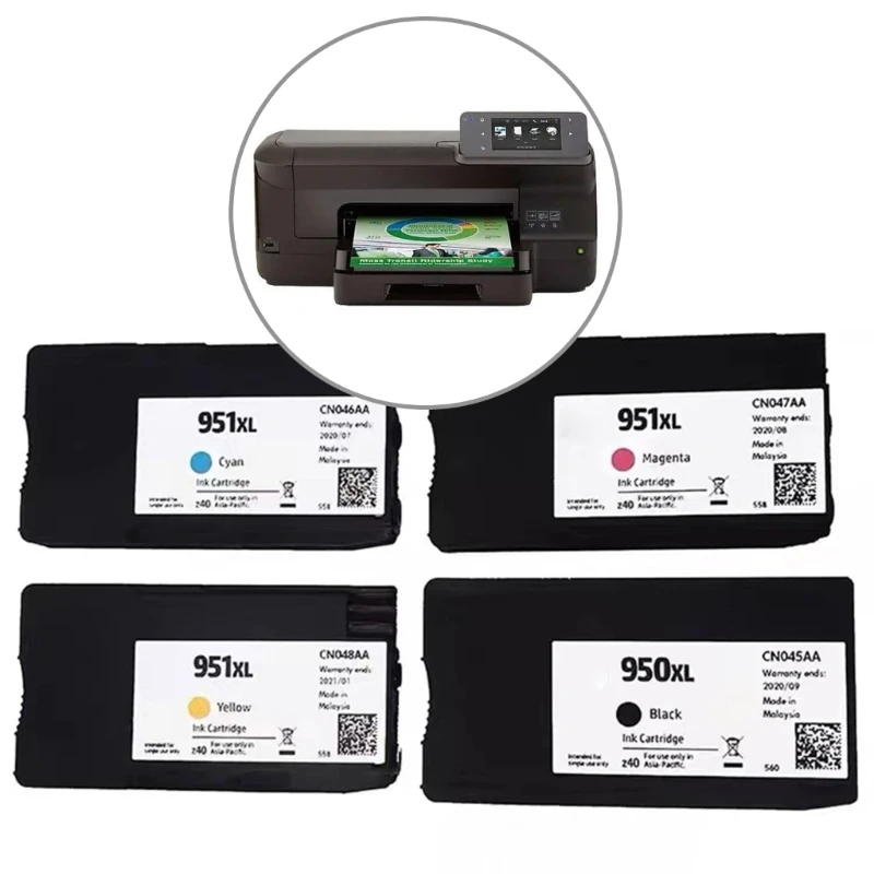 เครื่องพิมพ์ตลับหมึกสำหรับ Officejets 950XL 951XL 950 951 276 เครื่องพิมพ์ตลับหมึก 1 สีดำ/1 Cyan/1 Magenta /1 สีเหลือง