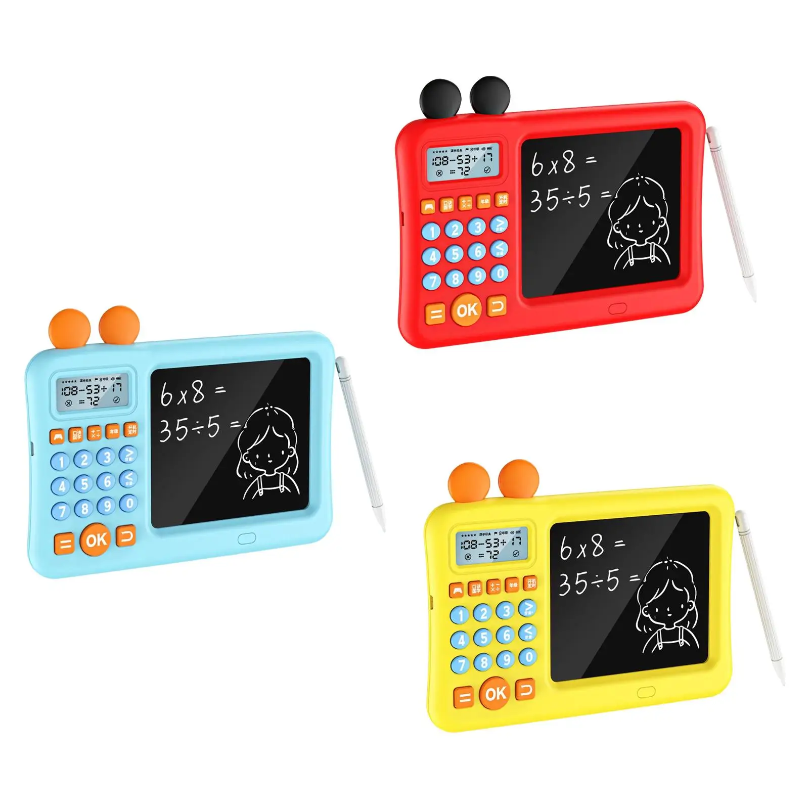 Calculadora de ensino de matemática Auxiliares de aprendizagem de matemática Tablete de desenho para crianças