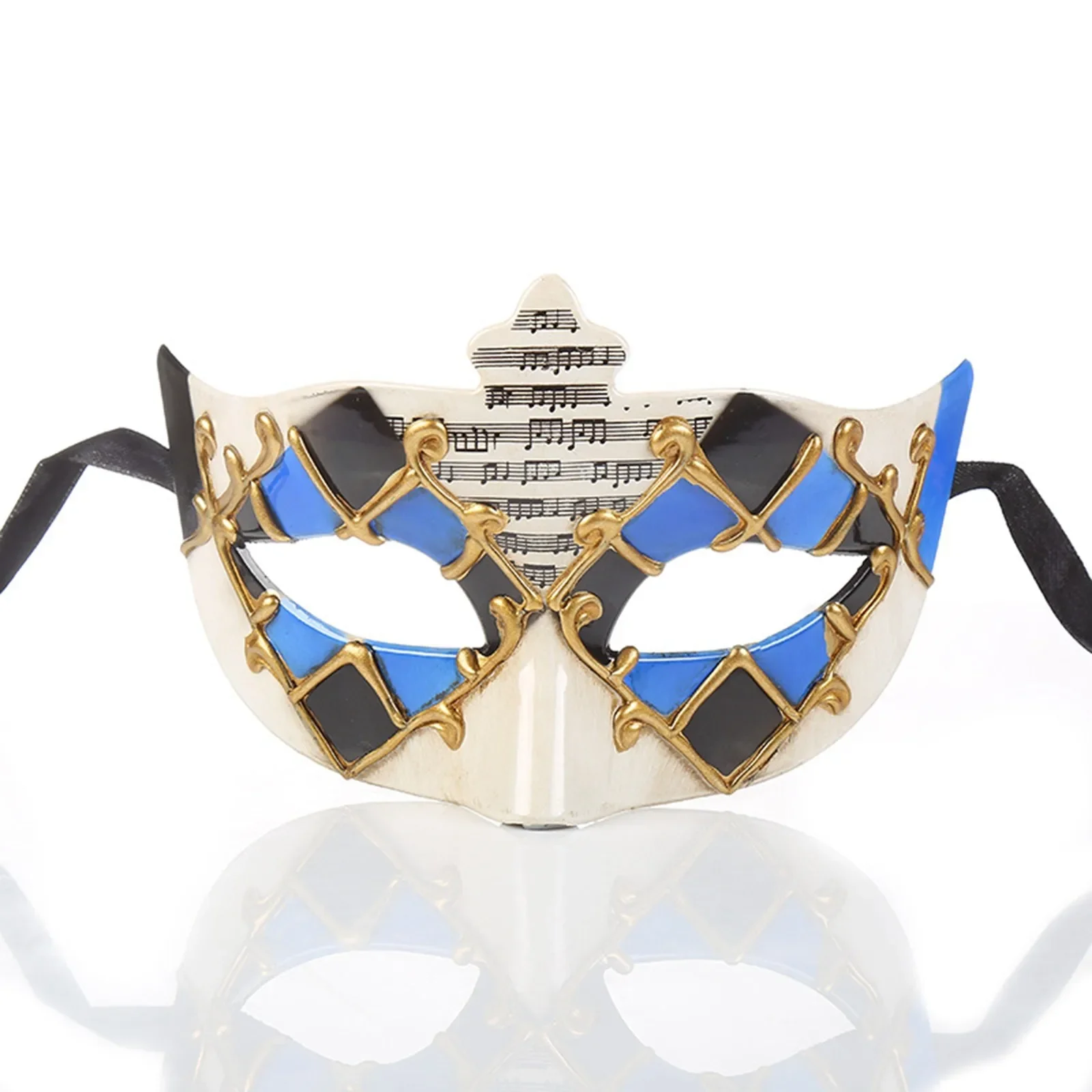 1pc Venetian Mask Man For Parties Gold Diamond Masquerade Masks Mardi Gras White Masker Halloween Venice Costume Carnival Masque image 3