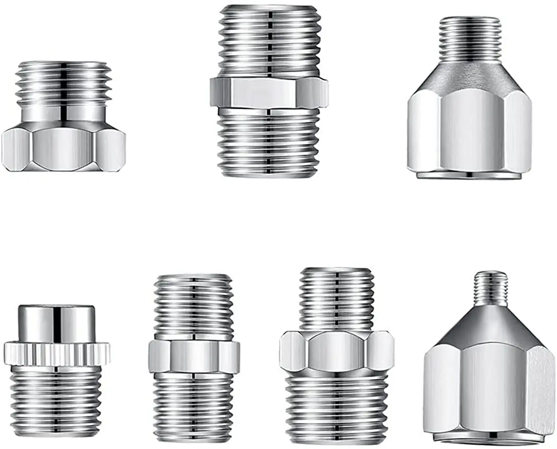 JOYSTAR 7-piece Airbrush Adapter SetAirbrush Fitting Connector SetAirbrush Connector KitQuick Release Disconnection Set