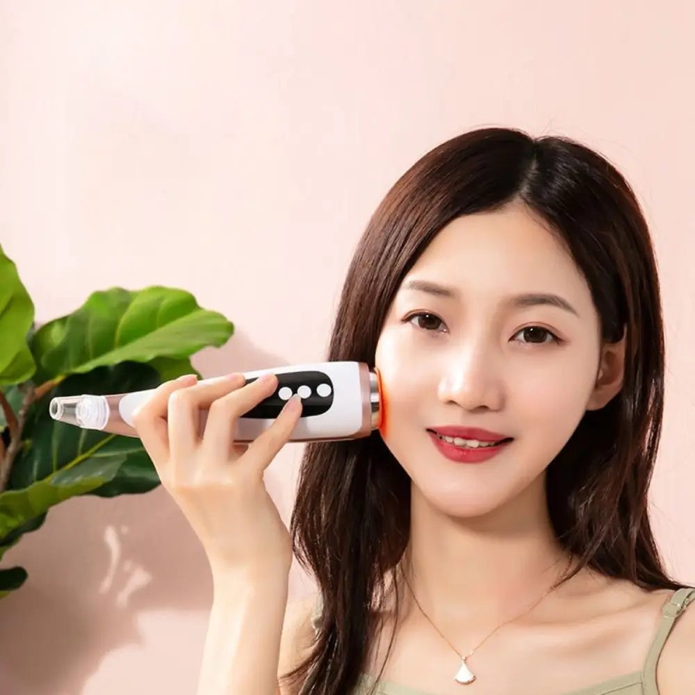 6개의 교체용 헤드가 있는 전기 블랙헤드 제거기, 온열 압축, 강력한 흡입력, 얼굴 모공 청소기, 딥 클리닝
