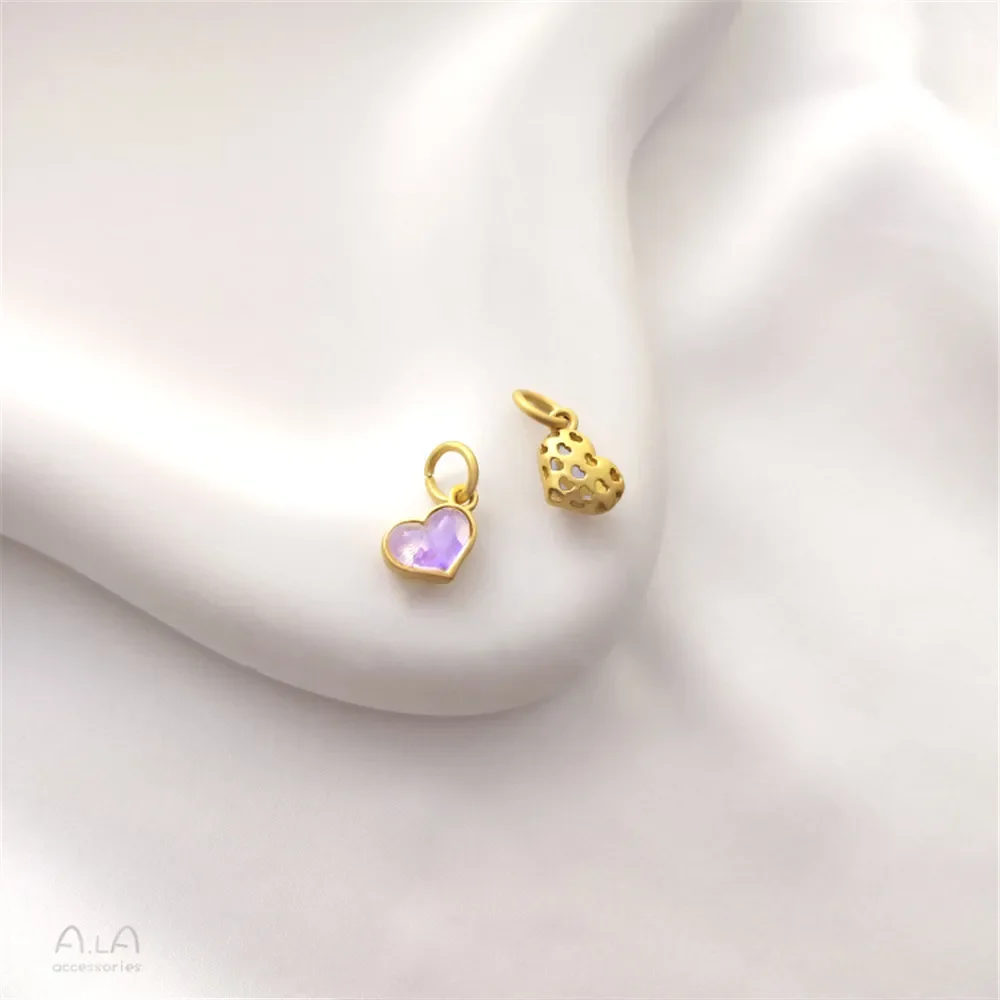 Chapado en cobre, oro mate con incrustaciones de imitación de piedra de luz de luna, alce, pez dorado, cabeza de oso, cuentas separadas, accesorios colgantes en forma de corazón