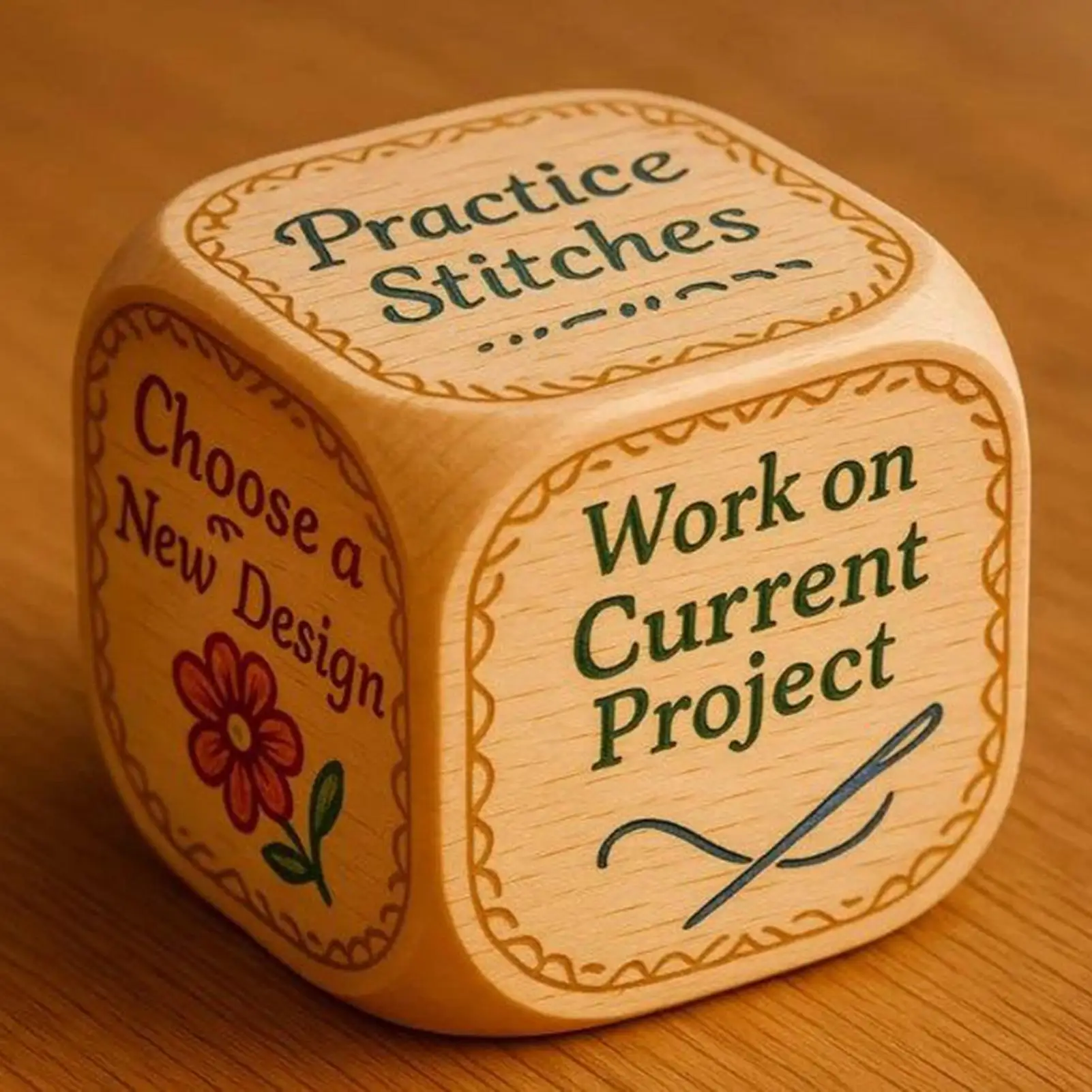 

Embroiderer Dice Fun 6-Sided Quilting Projects Dice Engraved Craft Supplies For Beginner Artists Women Stitchers Enthusiasts