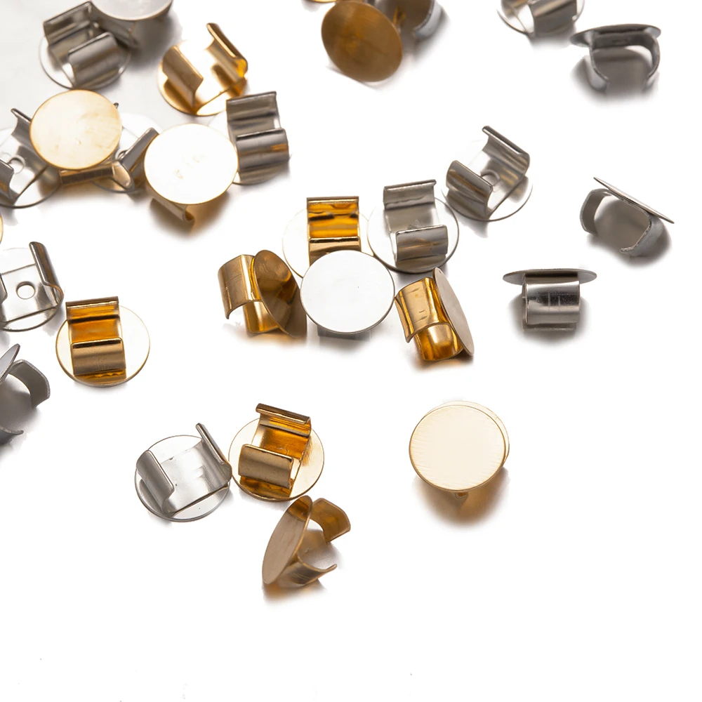 100 Stück 8 mm Haarring-Clip, leere Basis für Gummibänder, Schnalle, Haargummis, Basteln, DIY, Schmuckherstellung, Zubehör, Deko-Teile – Detail 3