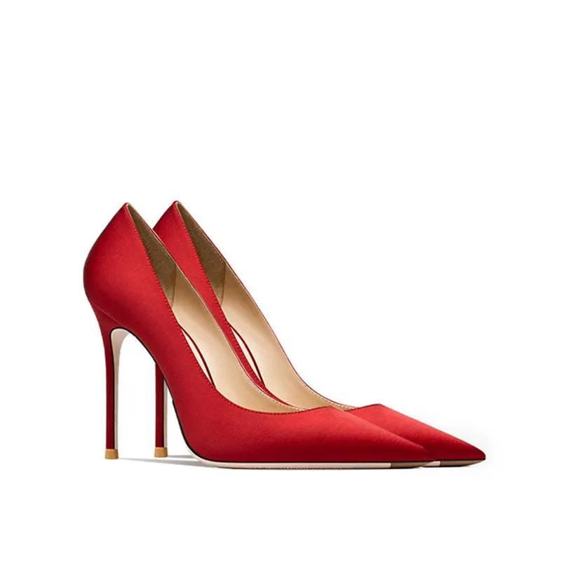 

Autumn New Pointed High Heels Shallow Thin Heels Sexy Versatile Women's Single Shoes Wedding Shoes