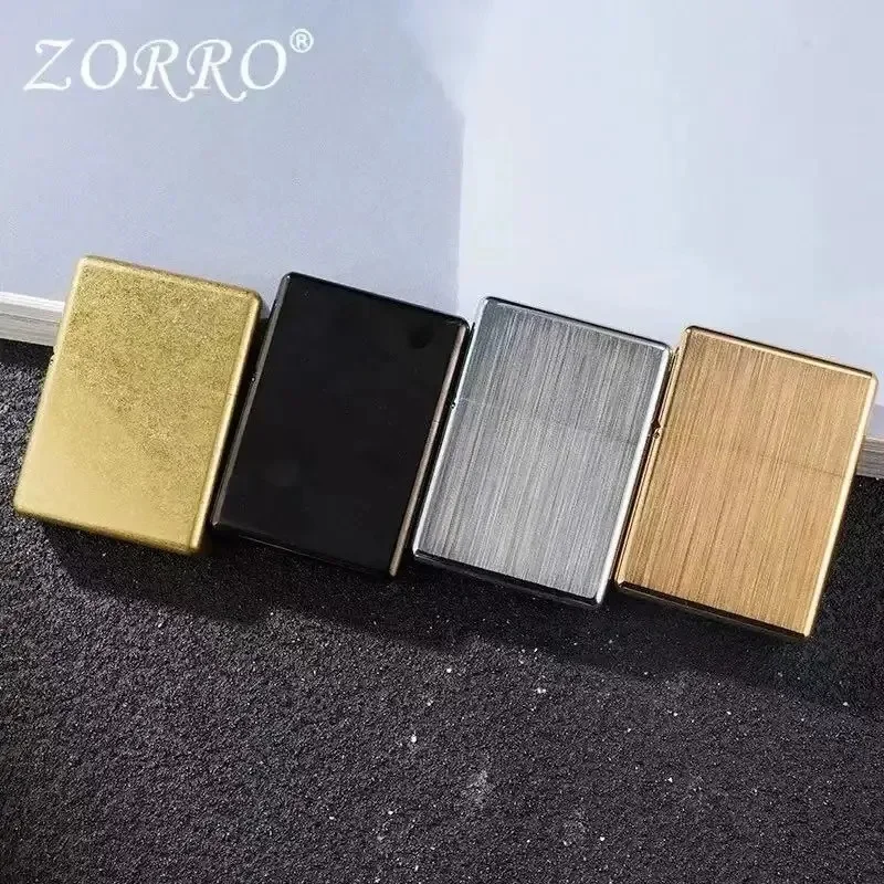ZORRO 912  Heavy Duty Armor Brass/Titanium Windproof Oil Lighter; 3/5 Hinged Metal Oil Lighter Men's Gift 150G - Image 4