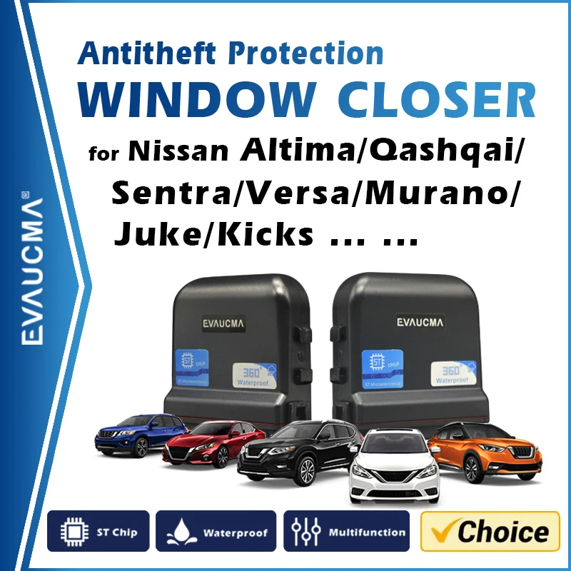 For Nissan Versa Sentra Juke Kicks Pulsar Qashqai Pathfinder Murano Navara Leaf Window Closer Lifter Car Antitheft Protection