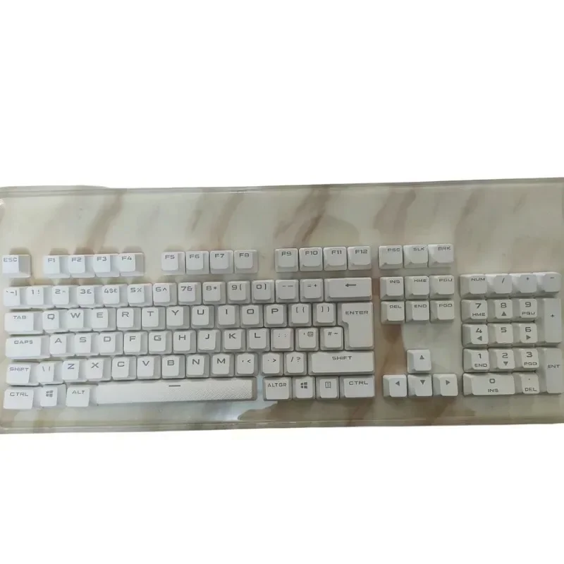 A Full Set White PBT Replacement keycap for Corsair k70lux K70rgb/k70 mk2 /k95/ K65/ K63 UK Layout