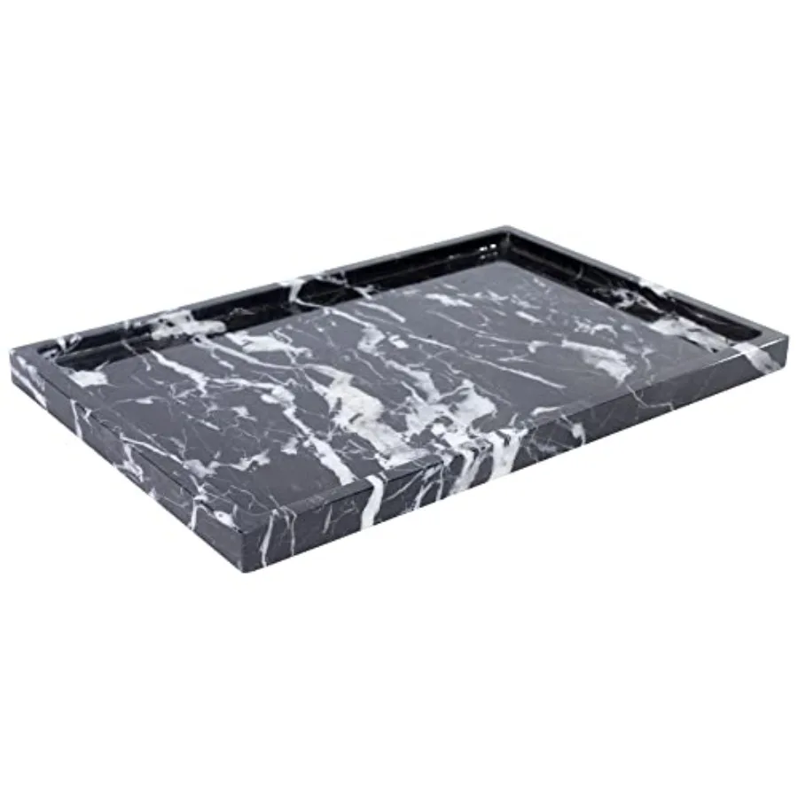 

100% Natural Marble Serving Tray Luxury Marble Storage Tray for Home Decor Stone Tray for Bathroom/Kitchen/Vanity/Dresser, Plat
