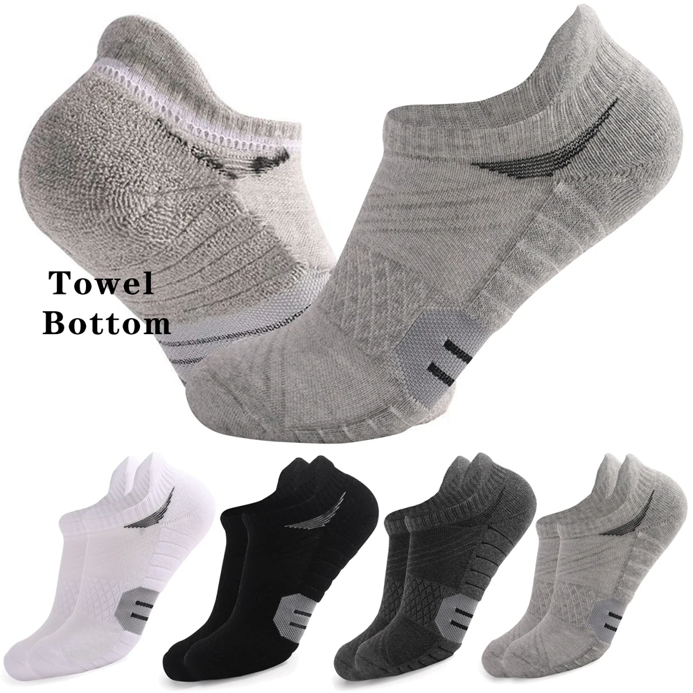 1 PAIRS Towel Bottom Hiking Socks Men Women Cotton Sock Short Running Sport Socks Breathable Deodorous Socks Plus Size EUR 35-50