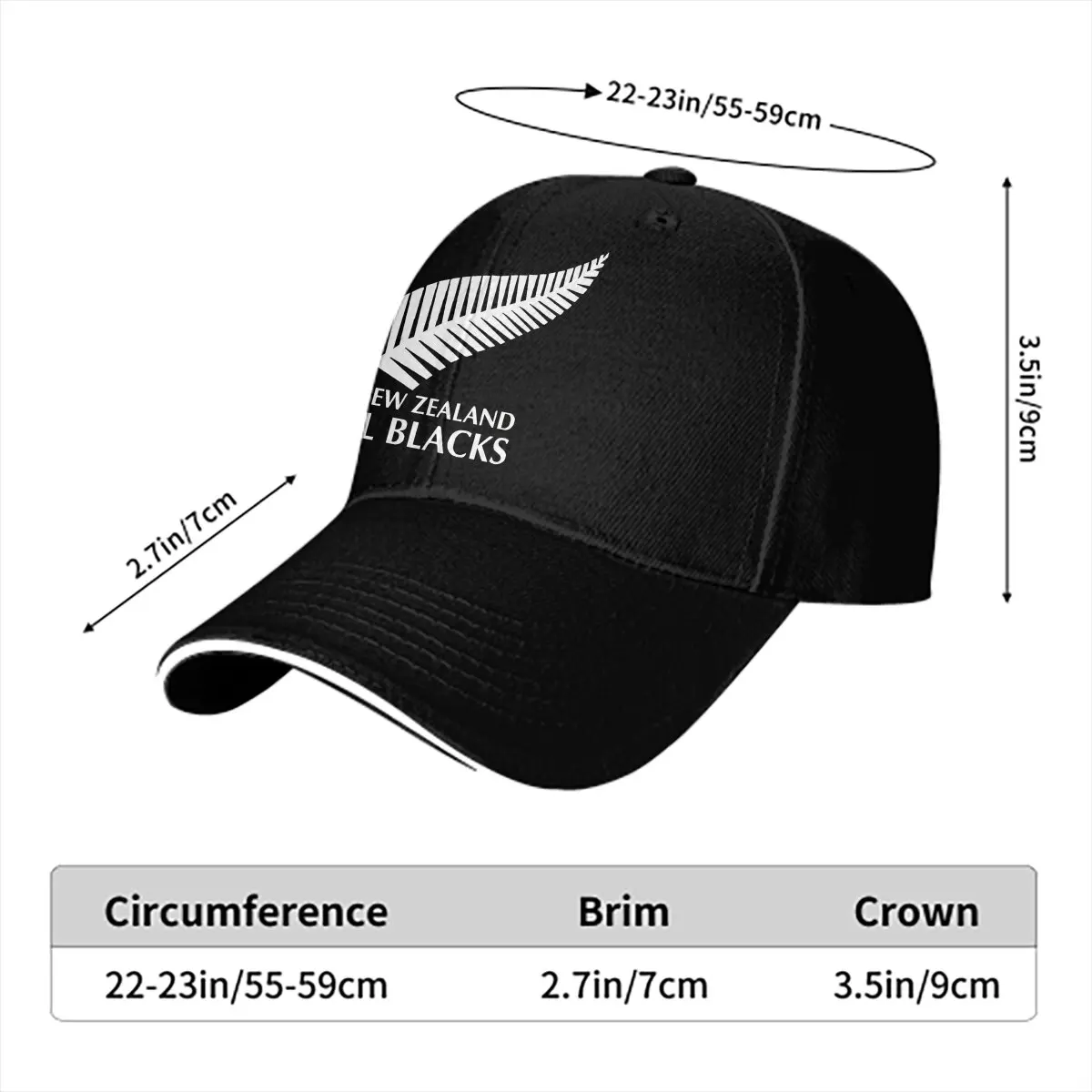 Summer Cap Sun Visor All Blacks Rugby Hip Hop Caps  Peaked Hats