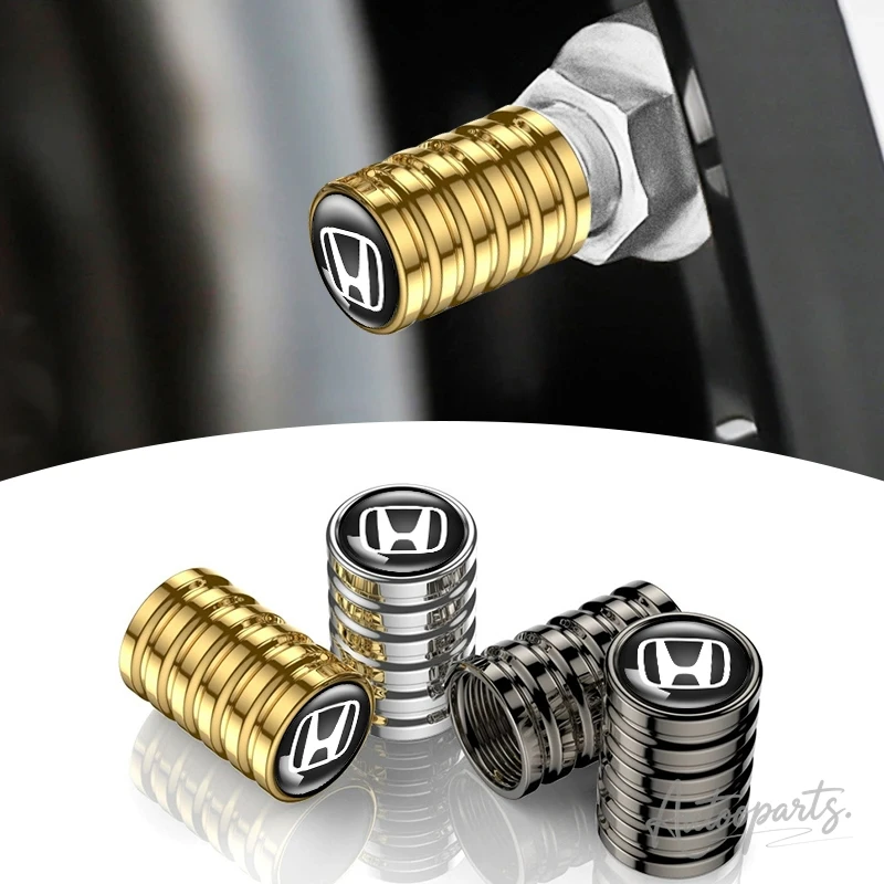 Capuchons de valve de pneu de voiture, 4 pièces, pour Honda Civic FIT Accord Prelude CRV 5th City CRZ CRX Jazz HRV Pilot Odyssey Insight