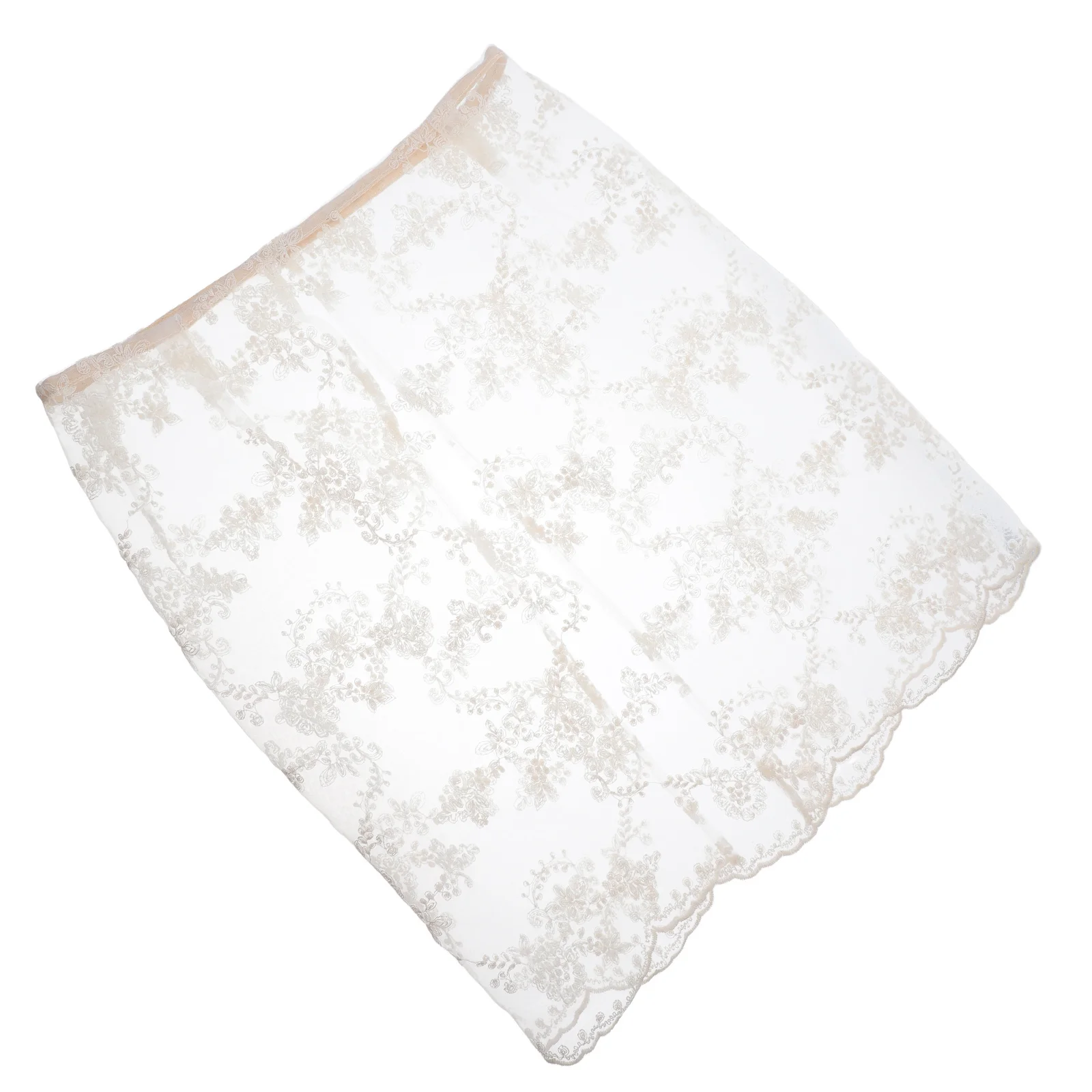 

Women Lace Skirt Cover Up Tie Side Sheer Mesh Layered Wrap Skirt Slimming Inner Layer Adjustable Button Details for Sweater