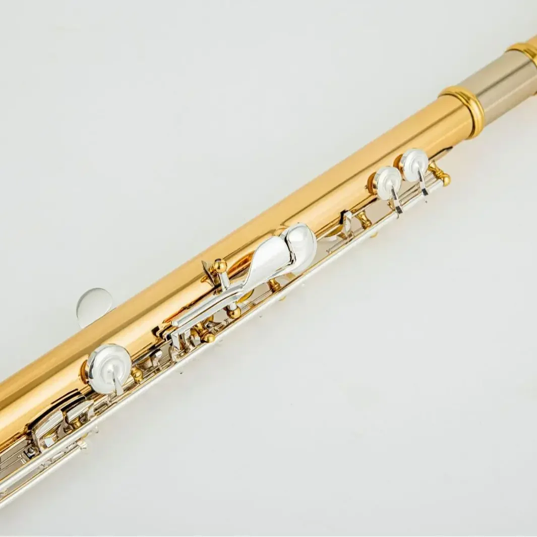 

2025 Professional Solid Silver Flute 17 Open Hole Gold Plated Model