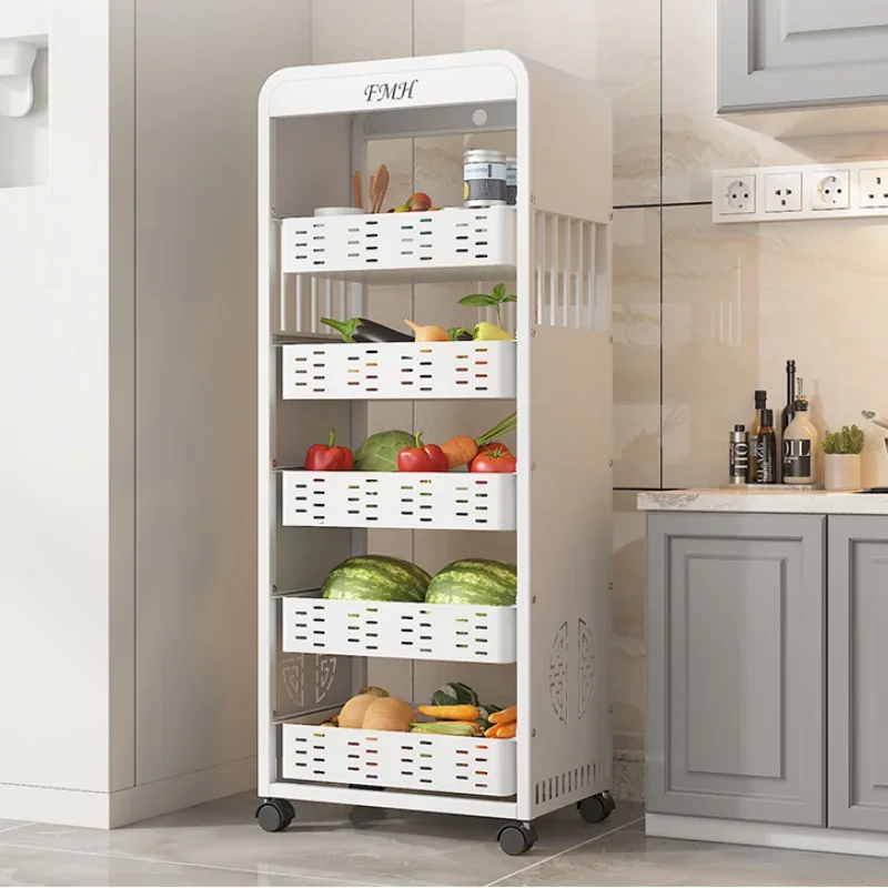 

Floor to ceiling kitchen storage rack multi layer mobile organizer vegetable cart multifunctional fruit and vegetable