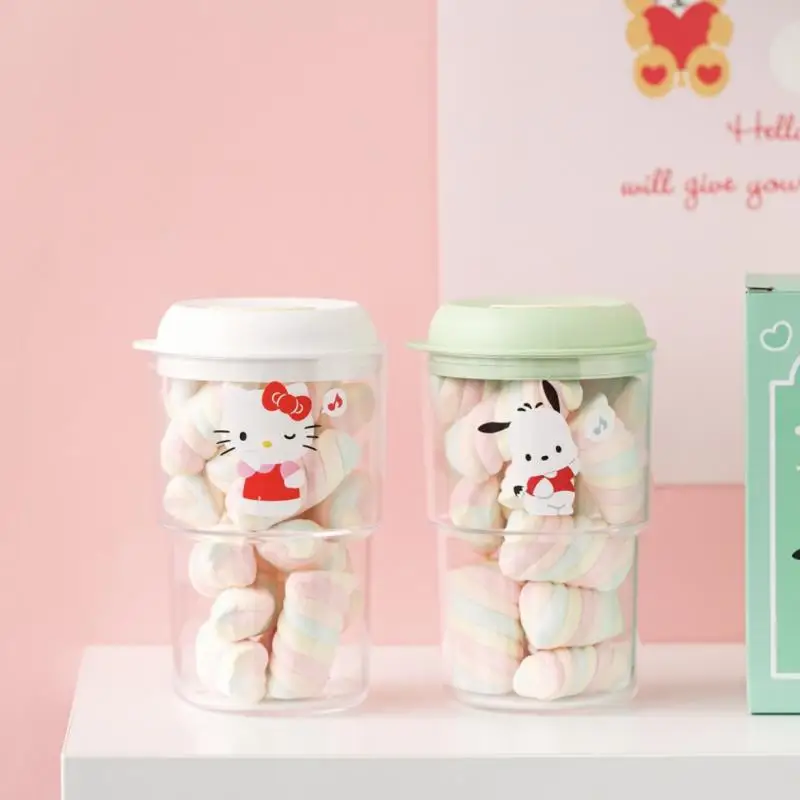 

350Ml Sanrio Character Cute Transparent Print To-Go Cup Milk Cup Mymelody Kuromi Cinnamoroll Kerokero Keroppi Original Juice Cup